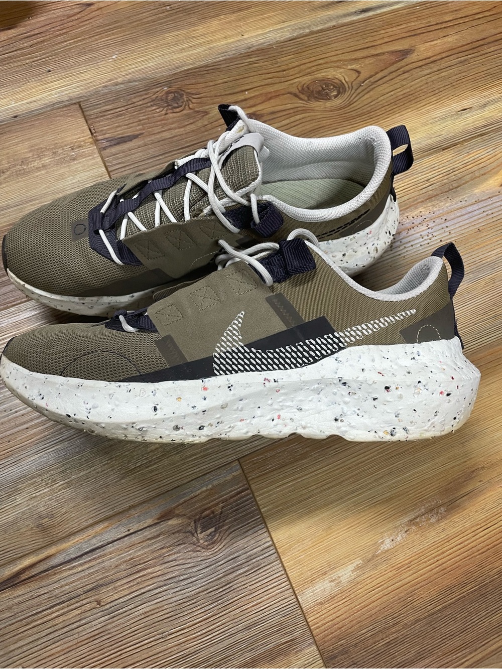 Nike Crater Impact Men's Size 10 Brown Kelp Cave Volt Lace up Shoes DB2477-301